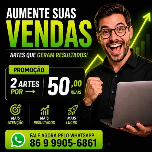 Crio artes profissionais que chamam atenção e geram resultados!