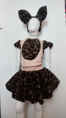 Fantasia de onça de luxo veste 5/8 anos