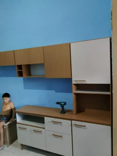 Cozinha Compacta 4 Peças Sicília 10 portas 1 Gaveta e Nicho Freijó UV/Off Acetinado