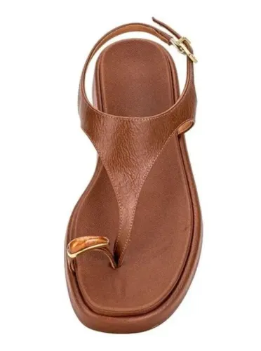 Sandália Feminina Flat 6506127 Camel