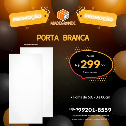 Porta Lisa Branca - Promoção!