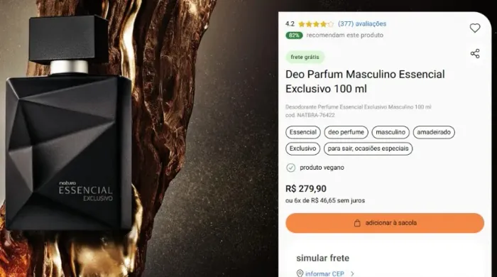 Perfume Essencial Exclusive Masculino Natura