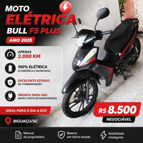 ? Moto Elétrica Bull F5 Plus 2025 - Apenas 2.000 km