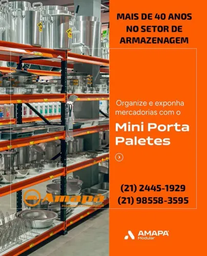 Mini Porta Pallet Amapá - Altas Cargas - Estante Industrial p/ estoque