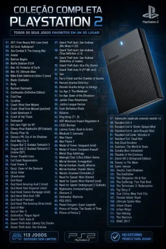 Kit para Ps2 hd com jogos