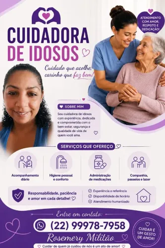 Cuidadora de idosos em Macaé