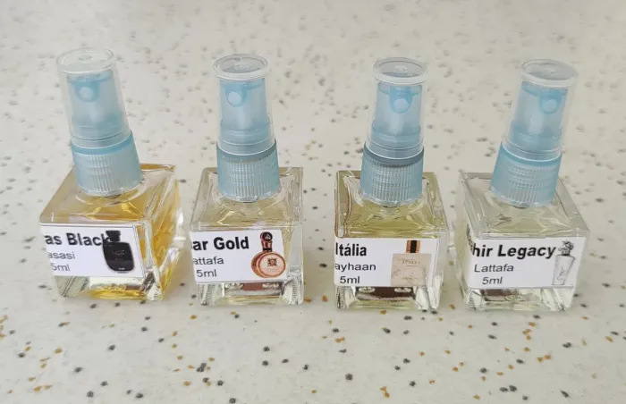 Perfumes Árabes Hawas Black / Fakhar Gold / Itália / Maahir Legacy - 5ml