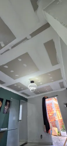 Drywall, Teto, parede, decorado, e 3d.