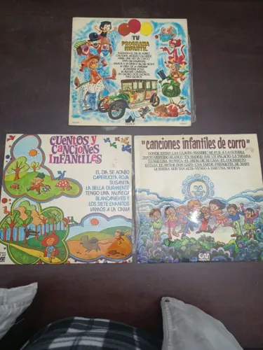 Lote 3 LPs Discos de Vinil Infantis Gramusic Originais Anos 70/80