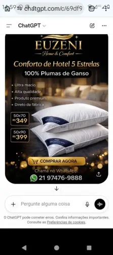 ? Travesseiro 100% Pluma de Ganso - Padrão Hotel 5 Estrelas