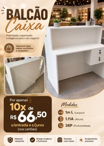 Balcão em mdf para atendimento