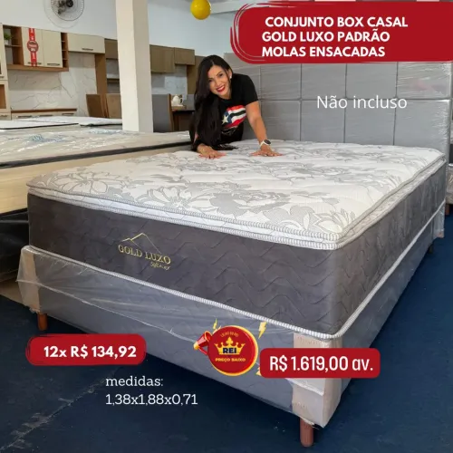 PROMOÇÃO URGENTE - Cama CASAL com MOLAS ENSACADAS Gold Luxo apenas 12x R$134,92