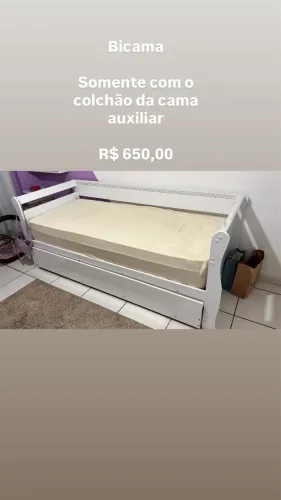 Bicama com colchão auxiliar