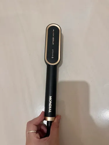 Escova Alisadora Mondial Black Gold Argan até 230c Bilvolt