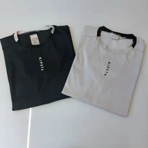 2 Camisetas para Futebol Treino Esporte Preta e Branca GG 