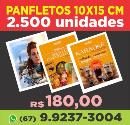 panfletos couche brilho frente