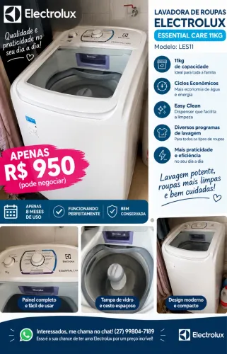Máquina de lavar da eletrolux