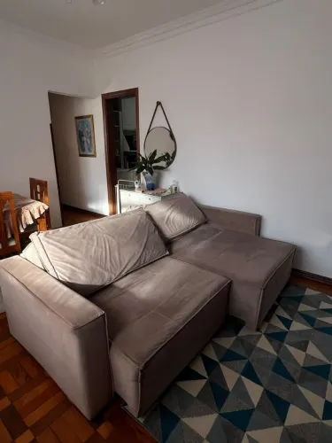 Sofá Retrátil Suede Cinza Escuro 2 lugares