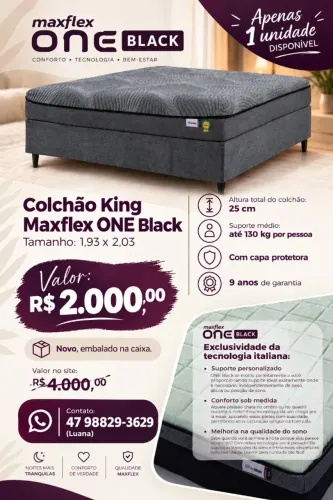 Colchão Maxflex One black King Size Novo