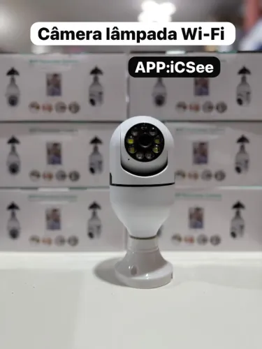 Proteja sua casa! Câmera Lâmpada WiFi 360° com Visão Noturna + App iCSee
