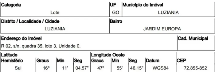 Oferta recomendada Terreno no Jardim Europa, Luziania - GO, N. SN QD 35, 300m² | Venda On