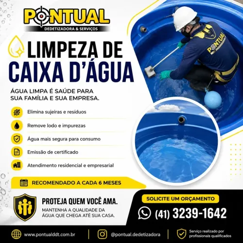 Limpeza e higienização vc d'água e piscinas