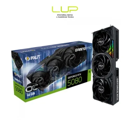 Placa de Video Palit GeForce RTX 5080 Gaming Pro OC, 16GB (loja física)