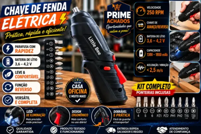 Chave de Fenda Elétrica Little Bee - Praticidade, agilidade e mais facilidade no seu dia a