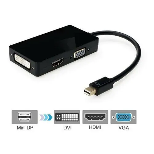 Conversor Adaptador Mini Displayport Para Dvi Vga Hdmi 3x1