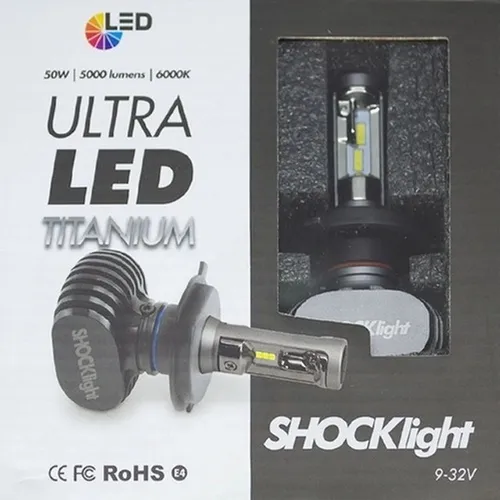 Ultra Led Shocklight Titanium 5000 Lumens Lampada H4 H7 P/ Moto CB Bis Tister Fan MT