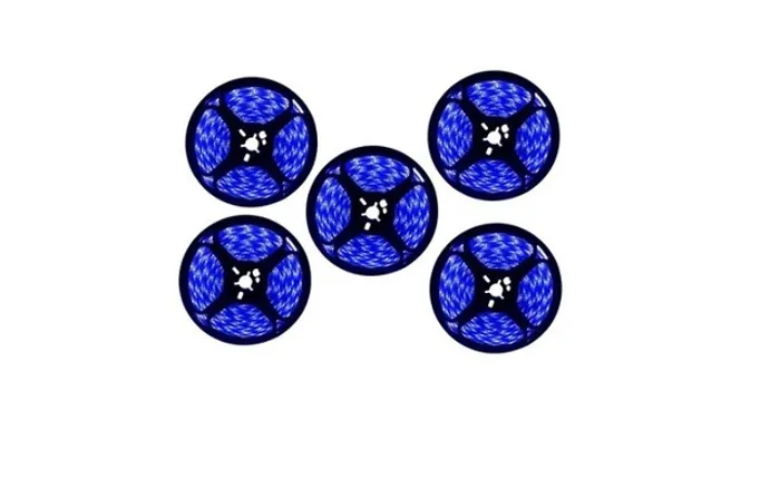 Kit 5 Fita Led Azul 5 Metros 12V Silicone Dupla Face 