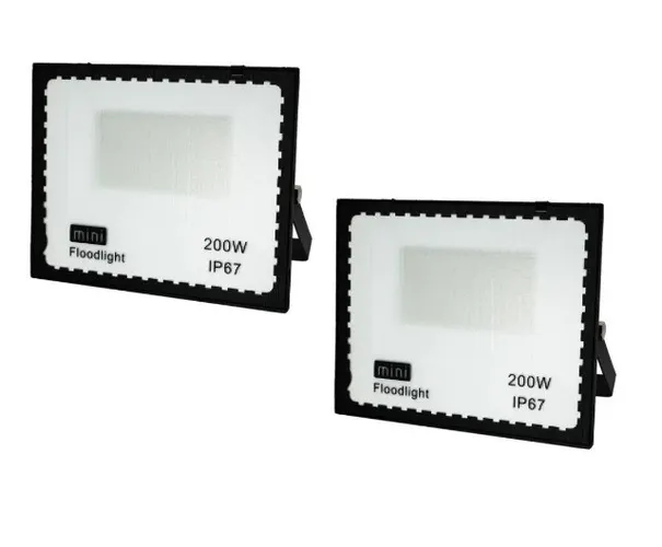 Kit 2 Refletor Led 200w IP67 Prova D'água Branco Fio