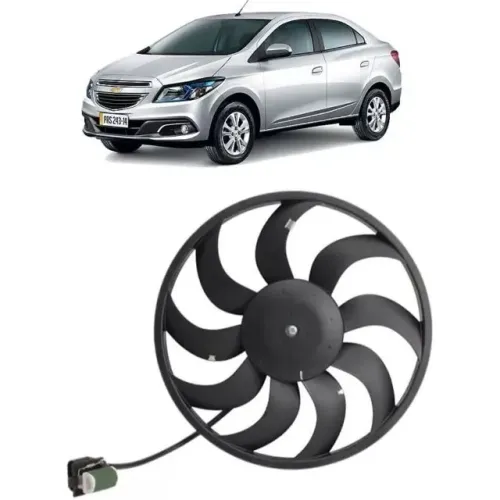 Eletroventilador Radiador Chevrolet Onix 2011 à 2016 - 1.0 - 9 Hélices / S Ar Condicionado