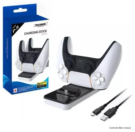 Base Carregadora Duplo Para Controle Ps5 de Mesa - Charging Dock Station