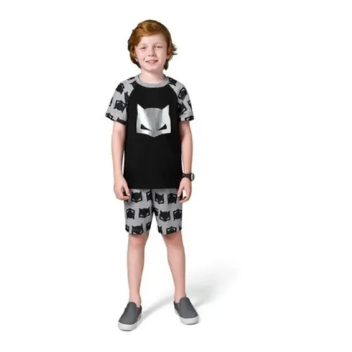 Pijama Curto Infantil Batman Metalizado - Tamanho 8 anos