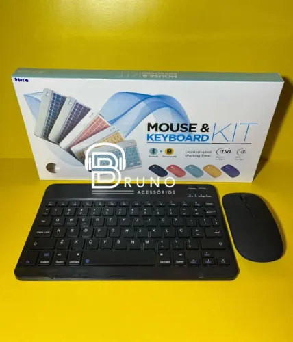 Kit Teclado e Mouse Bluetooth Sem Fio - Design Moderno e Prático!