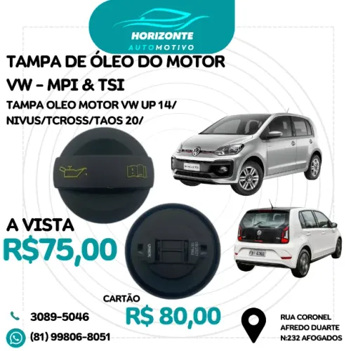 *tampa óleo motor vw up nivus tcross taos 