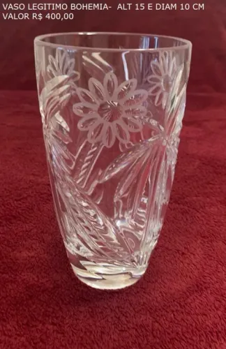 VASO CRISTAL BOHEMIA MAÇIÇO PEQUENO