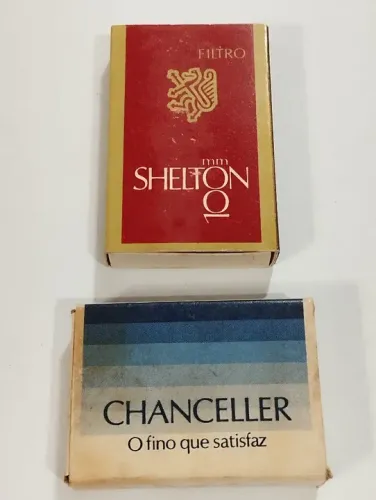 Caixas de Fósforo Antigas Promocional Cigarro Shelton Chanceler 