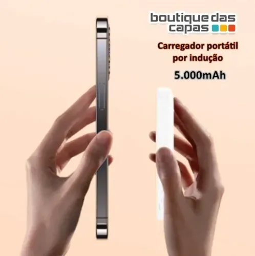 carregador portatil Power Bank magsafe Indução Magnética 5000 mAh WUP-759 iphone samsung