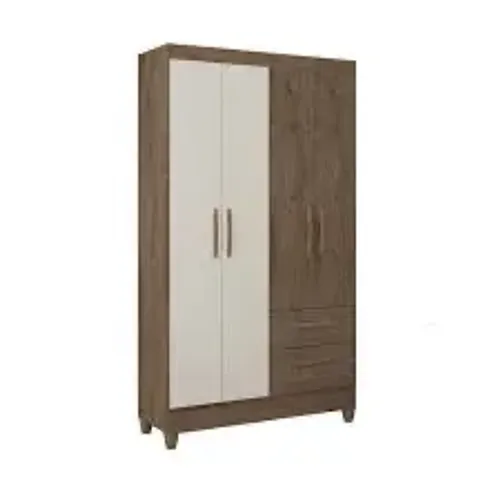 Guarda Roupa Solteiro 4 Portas Novo Branco/Marrom