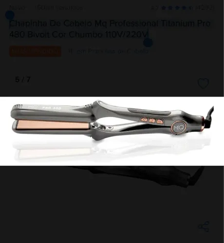 Prancha de Cabelo MQ Bivolt 480°F - 250°C Titanium 17 Níveis de Temperatura