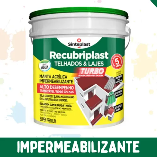 Impermeabilizante Recubriplast Telhados e Lajes