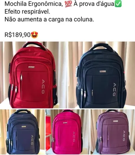 Mochila Ergonômica, 100% À prova d'água!