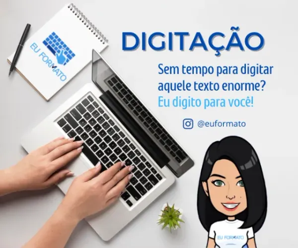 Digitação de documentos, arquivos em PDF, transcrição de áudio e vídeo