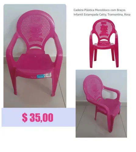Cadeira Infantil Tramontina Catty Rosa