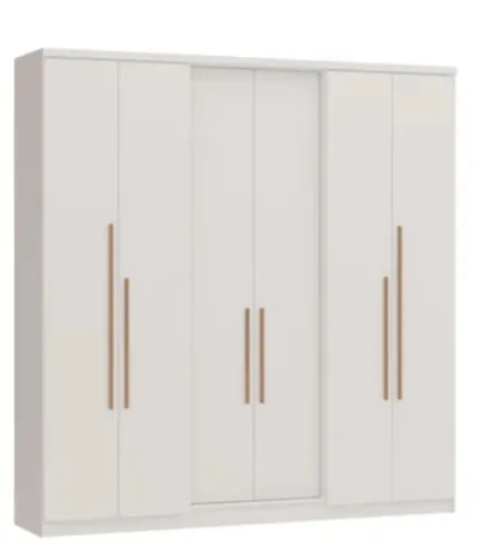 Guarda-Roupa Moderno Branco com 6 Portas