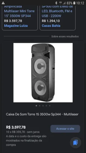 CAIXA SOM MULTILASER 3500W