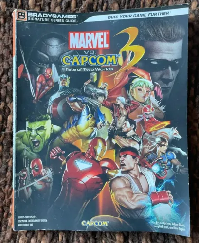 LIVRO GUIA DE ESTRATÉGIA MARVEL VS CAMPCOM 3 FATE OF WHO WORLDS BRADY GAMES 400 PÁGINAS