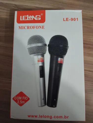 Kit Microfone LE-901 Lelong com Fio 2.5m